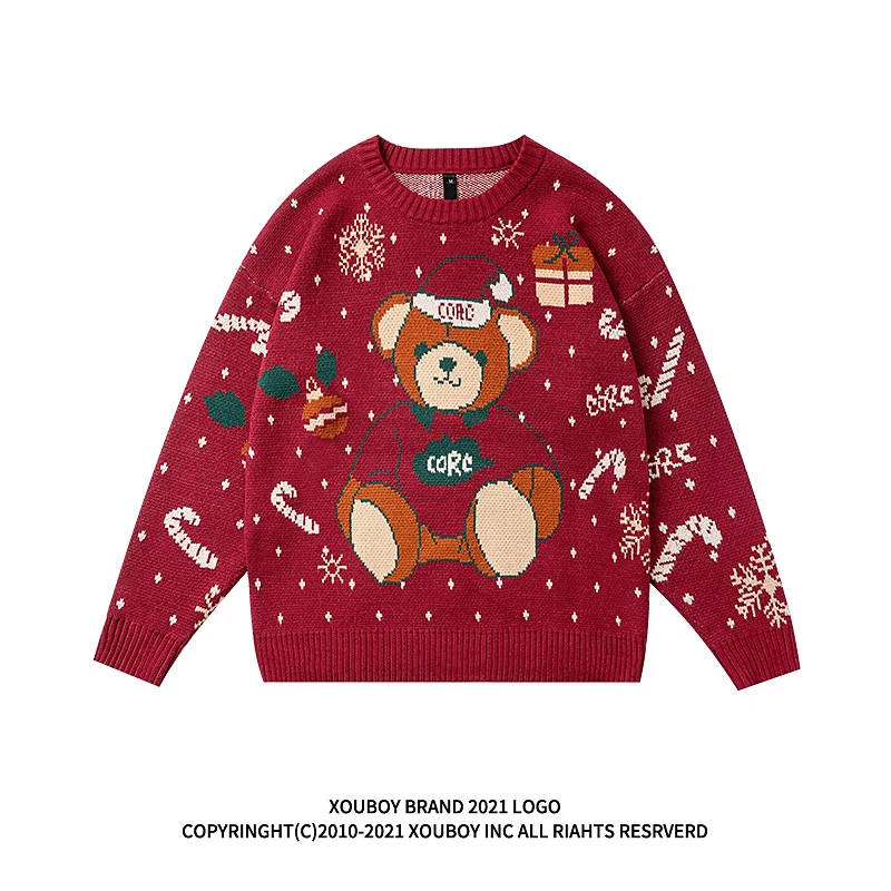 Knitwear Christmas Sweater Men Animal Harajuku Sweater Retro Anime Bear Sweater Men Womem Loose High Street Couple Pullover 2021
Knitwear Christmas Sweater Men Animal Harajuku Sweater Retro Anime Bear Sweater Men Womem Loose High Street Couple Pullover 2021