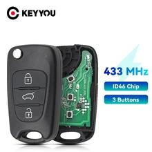 KEYYOU 3 Buttons 433Mhz ID46 Chip For KIA K2 K5 Rio Sportage Sorento Forte Key Flip Folding Smart Car Key Fob Remote Control