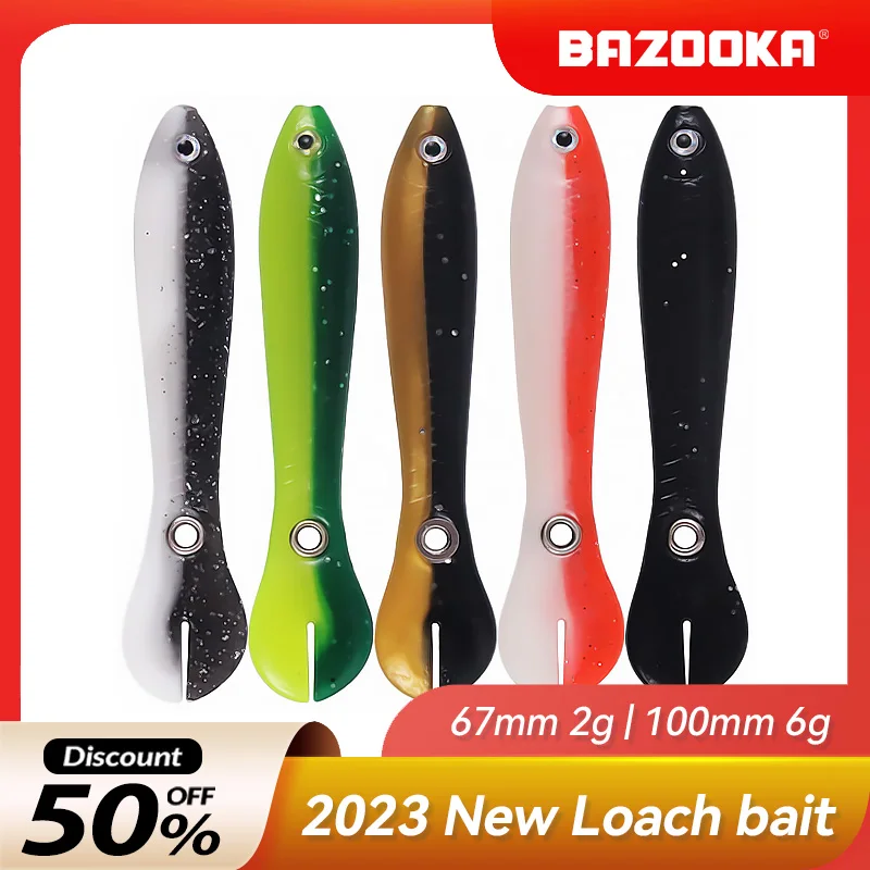 Bazooka 5pcs Soft Fishing Lure Bionic Loach Bait Silicone Wobble T Tail Jighead Lead Irritable Artificial Animated Bass Winter
Bazooka 5pcs Soft Fishing Lure Bionic Loach Bait Silicone Wobble T Tail Jighead Lead Irritable Artificial Animated Bass Winter