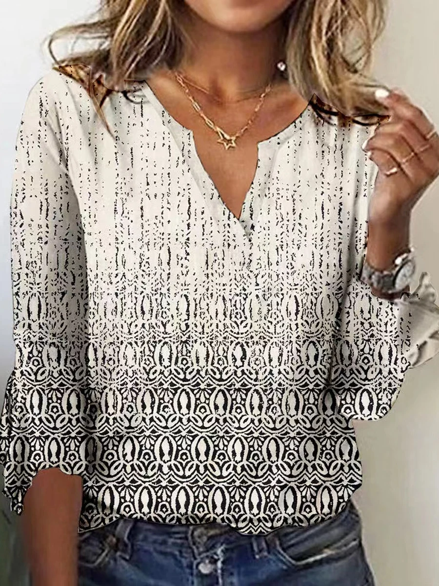Elegant Fashion Woman Shirt Casual Loose Long Sleeve Shirt Woman Button Print Top
Elegant Fashion Woman Shirt Casual Loose Long Sleeve Shirt Woman Button Print Top