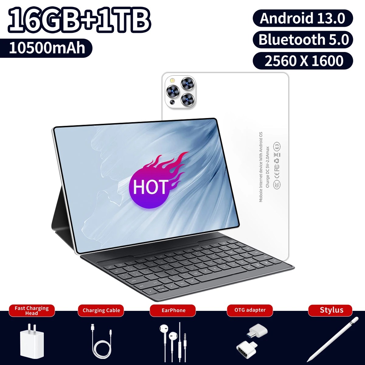 Tablet PC Android 13.0 10.11 12", 16GB RAM, 1TB ROM, Wi-Fi, Google Play, GPS Dual SIM, Calling With Keyboard, Global Edition
Tablet PC Android 13.0 10.11 12", 16GB RAM, 1TB ROM, Wi-Fi, Google Play, GPS Dual SIM, Calling With Keyboard, Global Edition