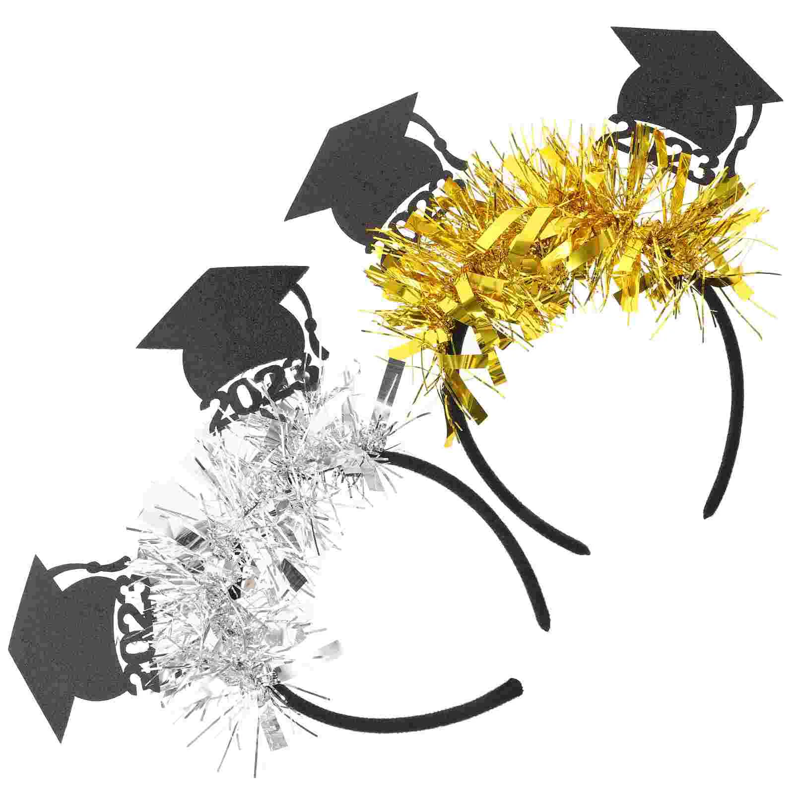 

Graduation Hair Headband Grad Cap Party Accessories Headdress Class Bopper Props Hat Photo Head Band Hairband Booth Hoop Tinsel