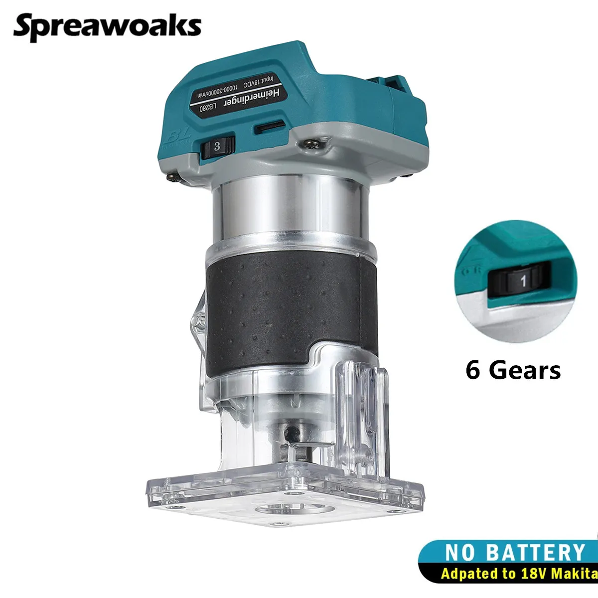 Brushless Electric Hand Trimmer 6 Speeds Cordless Wood Router Woodworking Engraving Slotting For Makita 18V Battery
Brushless Electric Hand Trimmer 6 Speeds Cordless Wood Router Woodworking Engraving Slotting For Makita 18V Battery