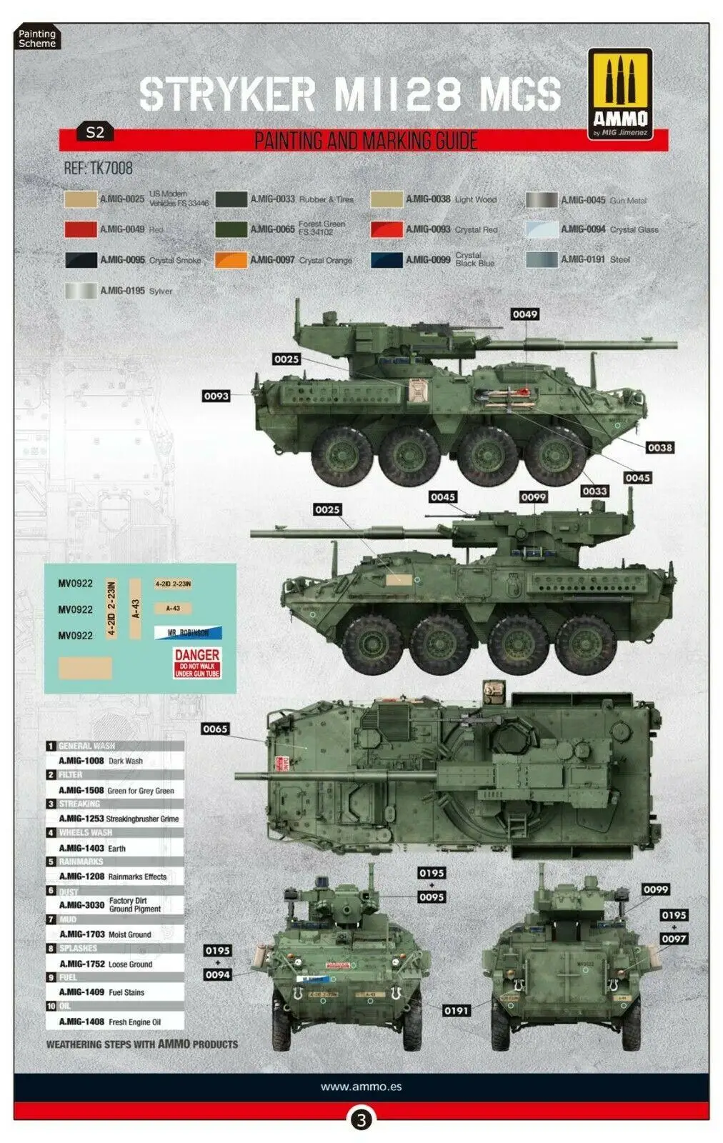 3rmodel TK7008 1/72 масштаб Stryker M1128 MGS Мобильная система модельного оружия |