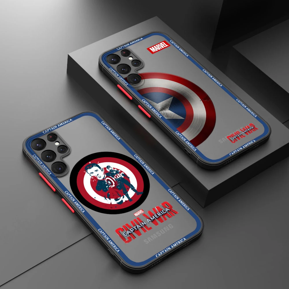 Captain America shield Logo Phone Case For Samsung S22 S21 Ultra S20 FE S10E S10 Lite Plus Frosted Translucent Matte Cover
Captain America shield Logo Phone Case For Samsung S22 S21 Ultra S20 FE S10E S10 Lite Plus Frosted Translucent Matte Cover