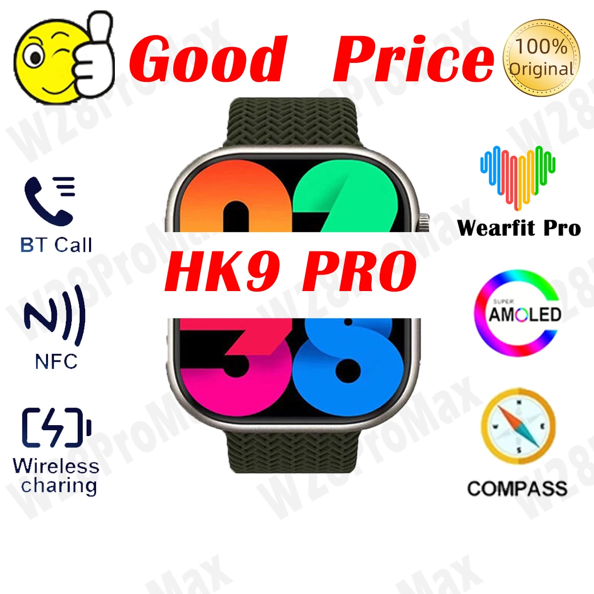 HK9 Pro Smart Watch Series 8 2.02'' AMOLED Screen Sport Watches Men Women 45mm Compass Heart Rate NFC 500+dials Smartwatch 2023
HK9 Pro Smart Watch Series 8 2.02'' AMOLED Screen Sport Watches Men Women 45mm Compass Heart Rate NFC 500+dials Smartwatch 2023