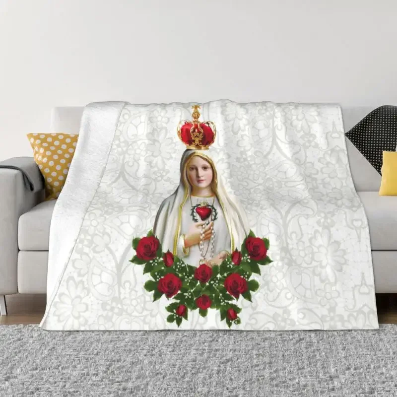 

Одеяло Our Lady Of Fatima Дева Мария, Фланелевое флисовое покрывало, португальские четки, католические Пледы для путешествий, покрывала для спальни, дивана