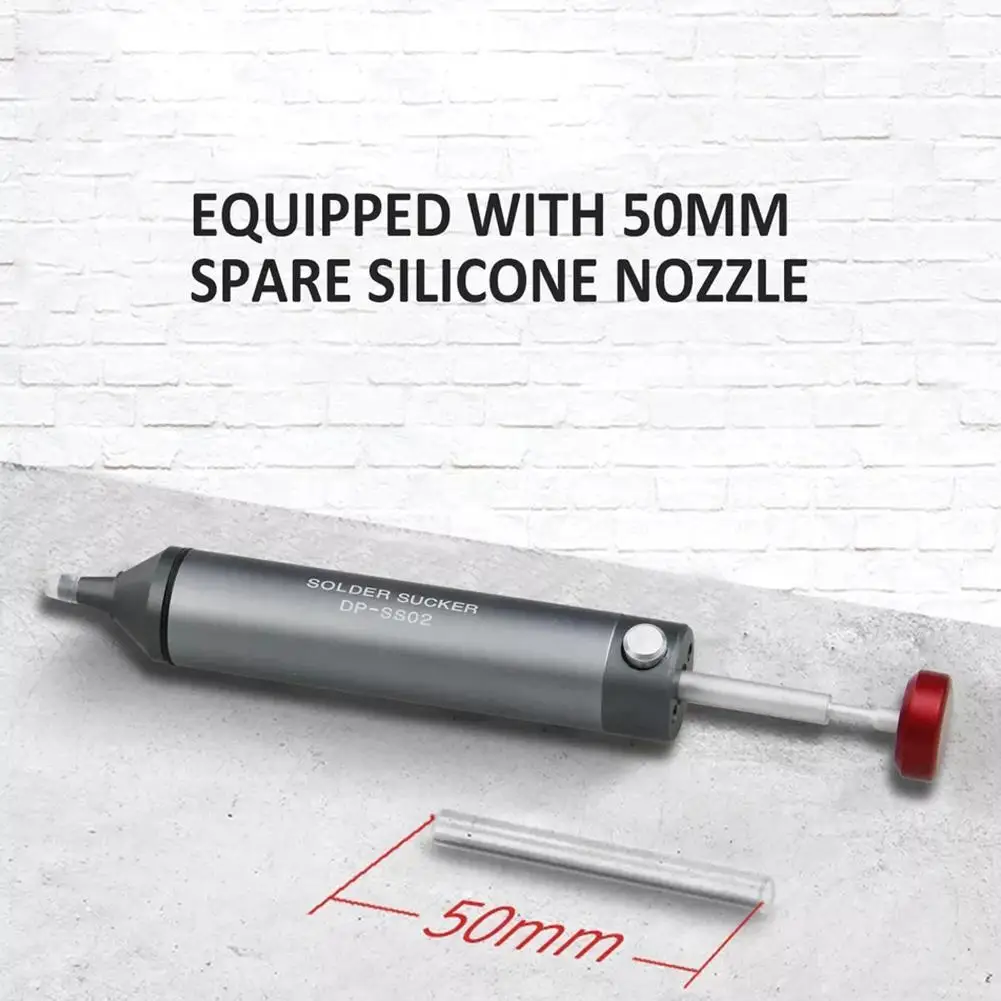 Professional Desoldering Pump Solder Sucker Solder Removal Tool Powerful Vacuum Suction And Heat-Resistant All Aluminum Pewter 
Professional Desoldering Pump Solder Sucker Solder Removal Tool Powerful Vacuum Suction And Heat-Resistant All Aluminum Pewter