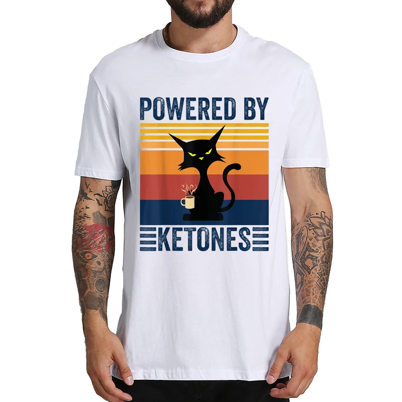 Retro Powered By Ketones T-Shirt Funny Cat Drinking Coffee Healthy Diet Gifts Tee Tops Summer 100% Cotton Soft Men T Shirt
Retro Powered By Ketones T-Shirt Funny Cat Drinking Coffee Healthy Diet Gifts Tee Tops Summer 100% Cotton Soft Men T Shirt