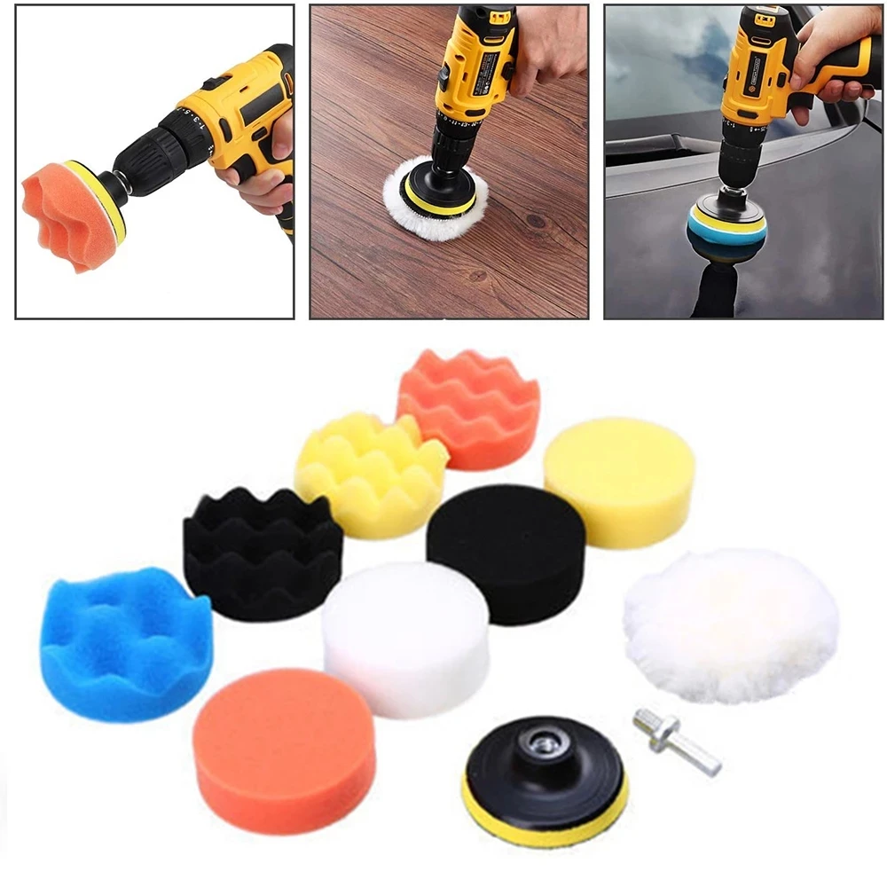 New 11Pcs/Set Car Polishing Disc Self-Adhesive Buffing Waxing Sponge Wool Wheel Polishing Pad for Car Polisher Drill Adapter
New 11Pcs/Set Car Polishing Disc Self-Adhesive Buffing Waxing Sponge Wool Wheel Polishing Pad for Car Polisher Drill Adapter