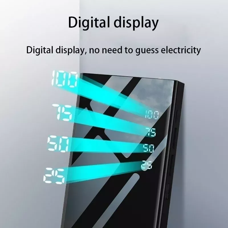 NEW2023 30000mAh Bank Mirror Screen Portable Powerbank Led Flashlight LCD Digital Display Fast Charging External Battery Charge
NEW2023 30000mAh Bank Mirror Screen Portable Powerbank Led Flashlight LCD Digital Display Fast Charging External Battery Charge