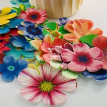 Edible Flowers Wafer Paper Cake Cupcake Toppers 50pcs for Party Decorating Rice Paper Flower Food Decorations for Cake Baking