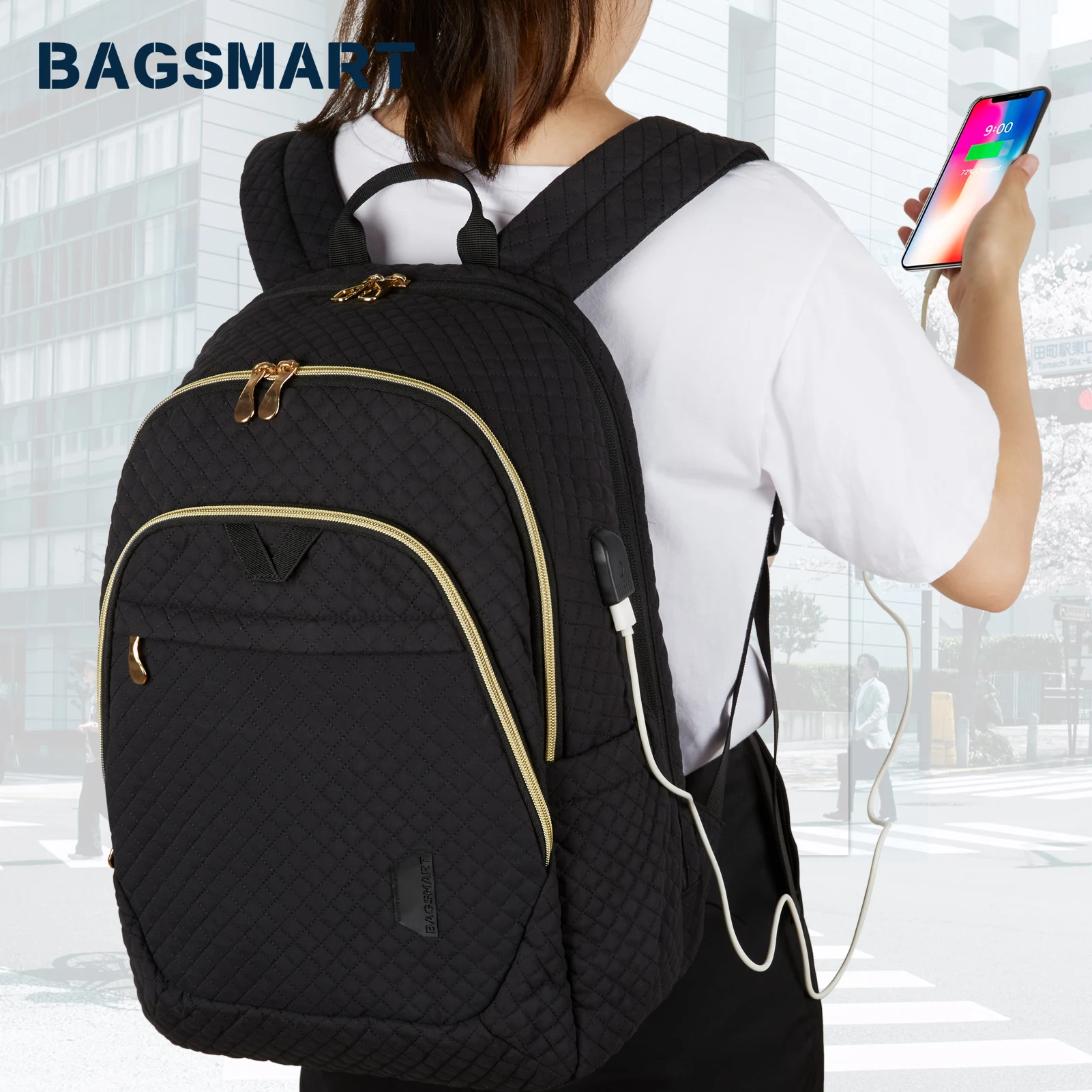 Large Capacity Expandable Backpack Women BAGSMART Anti-theft USB Charging 17.5’’ Business Laptop Backpacks Waterproof Travel Bag
Large Capacity Expandable Backpack Women BAGSMART Anti-theft USB Charging 17.5’’ Business Laptop Backpacks Waterproof Travel Bag