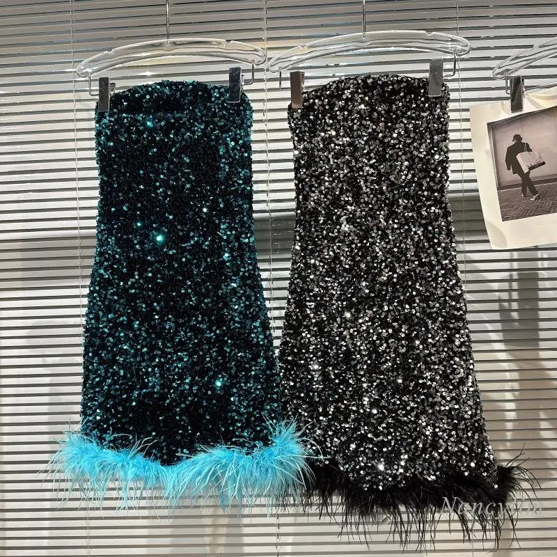 Strapless Sequins Dress for Woman 2023 Spring and Summer New Nightclub Socialite Performance Full of Fur Sequined Dresses Femme
Strapless Sequins Dress for Woman 2023 Spring and Summer New Nightclub Socialite Performance Full of Fur Sequined Dresses Femme