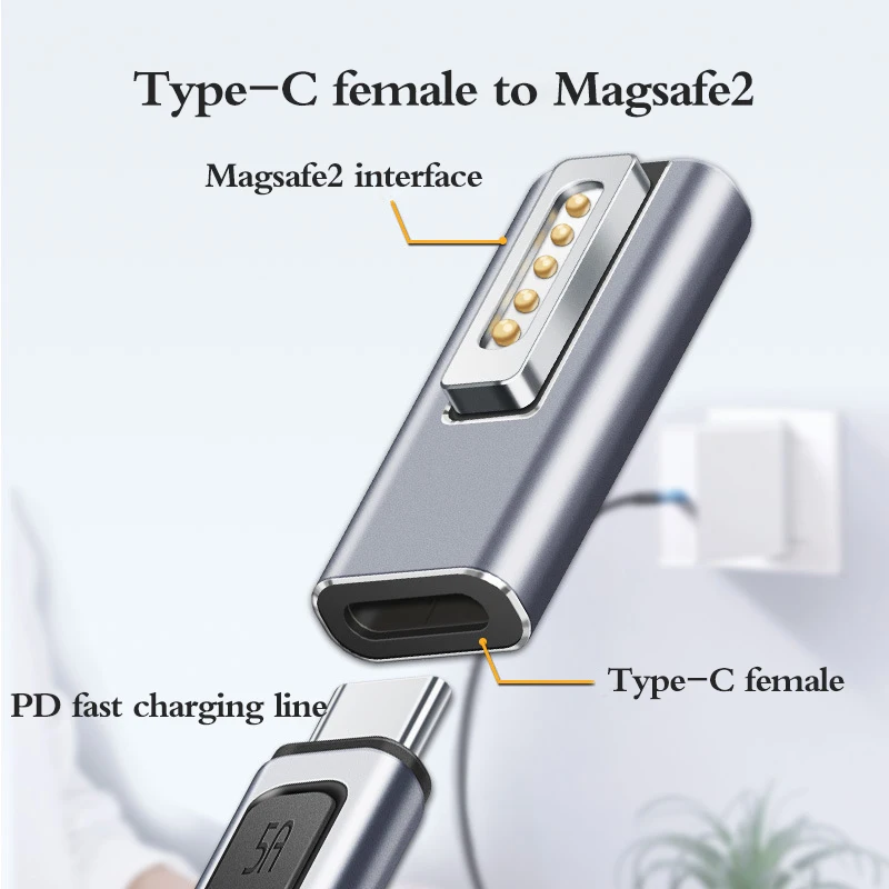 Macbook Pro Magsafe 2 to Usb C Charger Macbook 60W Type C/DC5521 Magnetic USB PD Adapter for Magsafe1/Magsafe2 For MacBook Air
Macbook Pro Magsafe 2 to Usb C Charger Macbook 60W Type C/DC5521 Magnetic USB PD Adapter for Magsafe1/Magsafe2 For MacBook Air