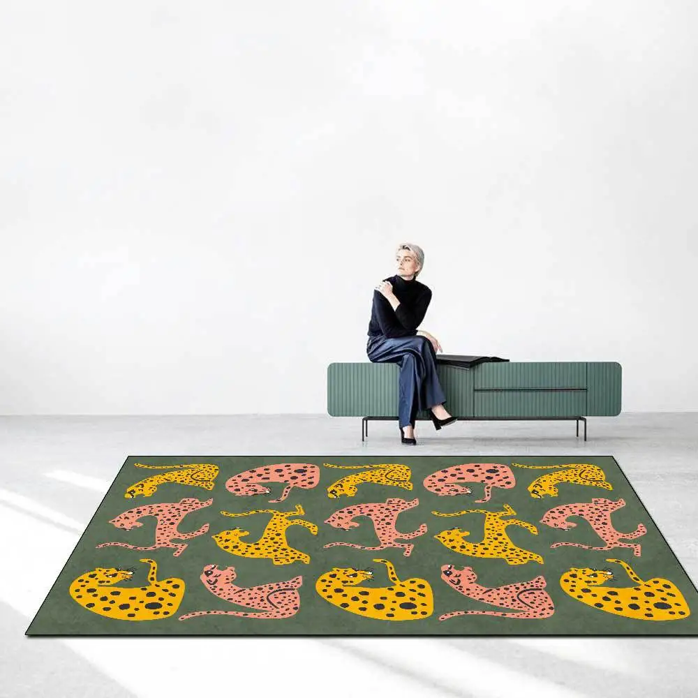Fashion Nordic Modern Style Area Rugs Retro Green Pink Yellow Leopard Printed Carpet Bedroom Bedside Kitchen Non-Slip Floor Mat
Fashion Nordic Modern Style Area Rugs Retro Green Pink Yellow Leopard Printed Carpet Bedroom Bedside Kitchen Non-Slip Floor Mat