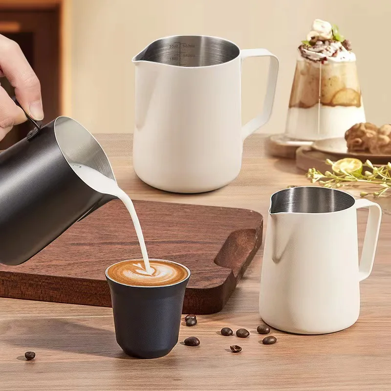 Espresso Milk Frothing Pitcher Latte Milk Frother Jug Kitchen Tools Accessory Stainless Steel Coffee Milk Jug with scale
Espresso Milk Frothing Pitcher Latte Milk Frother Jug Kitchen Tools Accessory Stainless Steel Coffee Milk Jug with scale