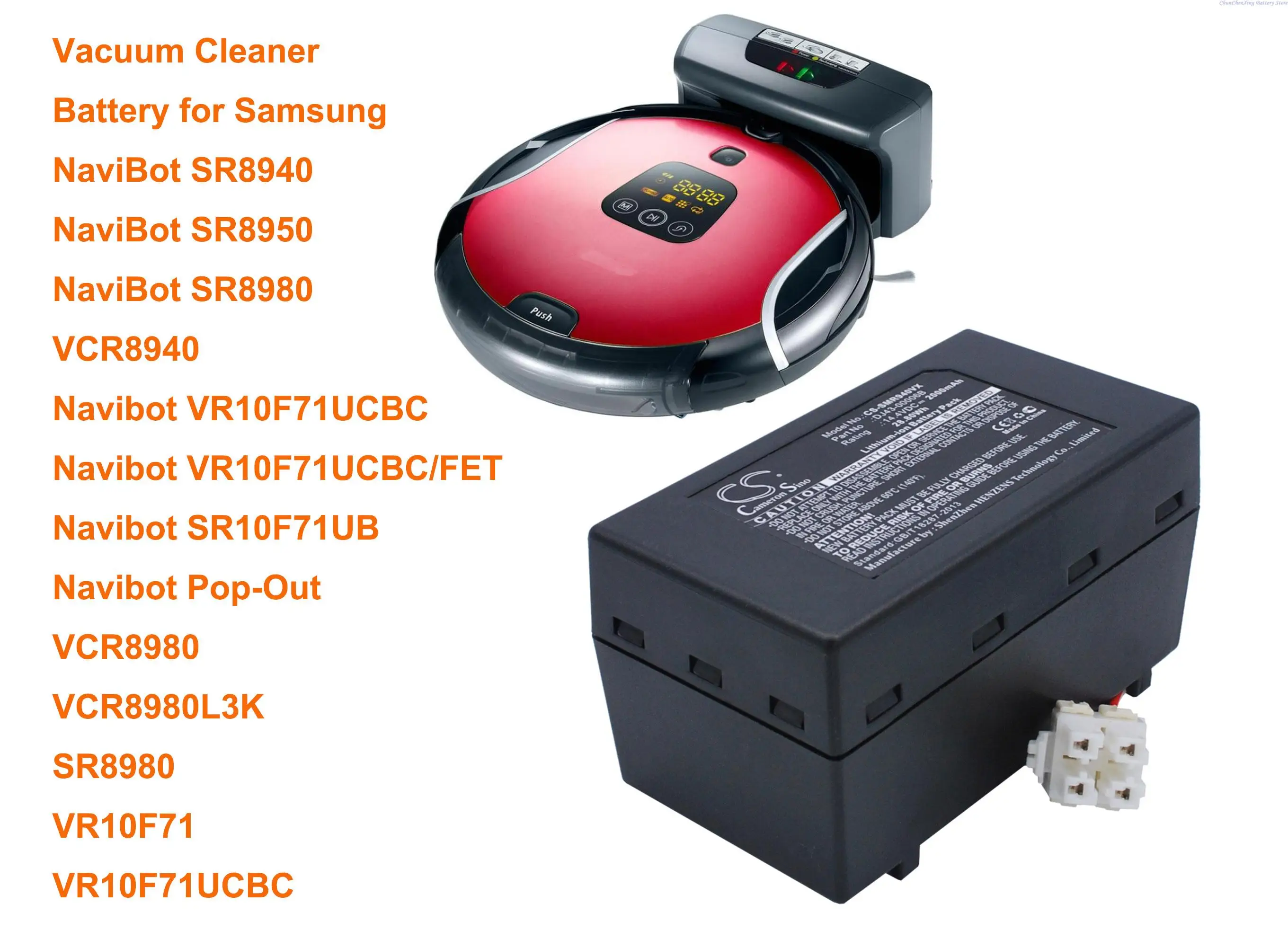 Вакуумный Аккумулятор OrangeYu 2000 мАч для Samsung NaviBot SR8940,SR8950,SR8980,VCR8940,SR10F71UB,VCR8980,VCR8980L3K,SR8980,VR10F71
Вакуумный Аккумулятор OrangeYu 2000 мАч для Samsung NaviBot SR8940,SR8950,SR8980,VCR8940,SR10F71UB,VCR8980,VCR8980L3K,SR8980,VR10F71