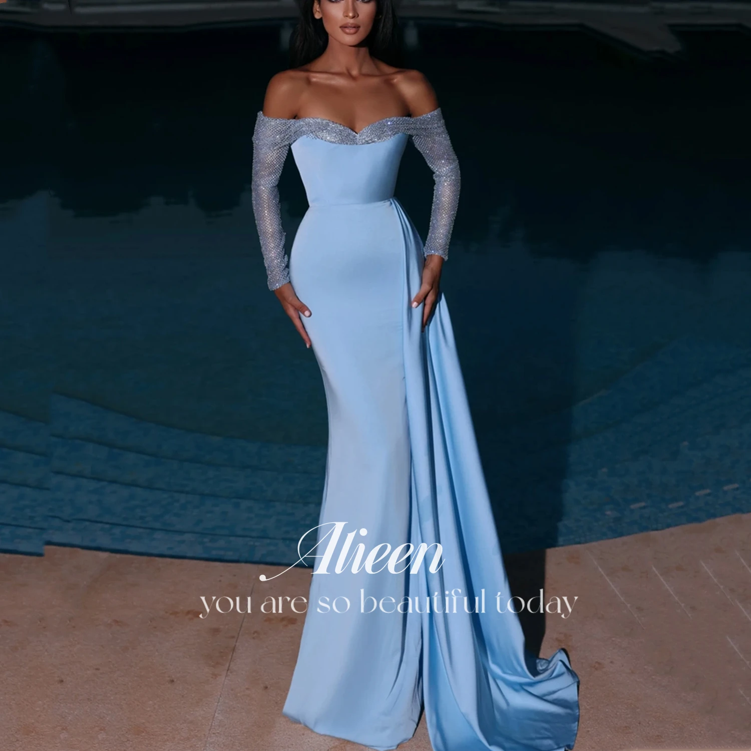 Женские элегантные блестящие платья Aileen, Роскошные вечерние платья 2023, блестящее синее платье с длинным рукавом, юбка-годе, платье для выпускного вечера, атласное арабское
Женские элегантные блестящие платья Aileen, Роскошные вечерние платья 2023, блестящее синее платье с длинным рукавом, юбка-годе, платье для выпускного вечера, атласное арабское