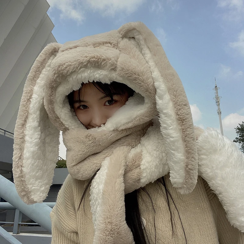 2022 New Fashion Scarf Hat Glove 3 Piece Women Cute Big Ear Bunny Winter Warm Soft Thickening Pocket Hats Hooded
2022 New Fashion Scarf Hat Glove 3 Piece Women Cute Big Ear Bunny Winter Warm Soft Thickening Pocket Hats Hooded