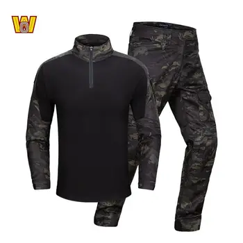 OW Military Camouflage Uniform CZ Tactical Frog Suit For Training Hiking Long Sleeved Hunting Combat Shirt Pants