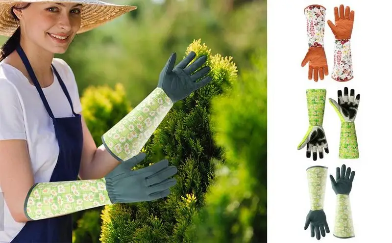 

Садовые перчатки, длинные садовые перчатки для женщин, защита от шипов, перчатки для розы, женские перчатки для садоводства