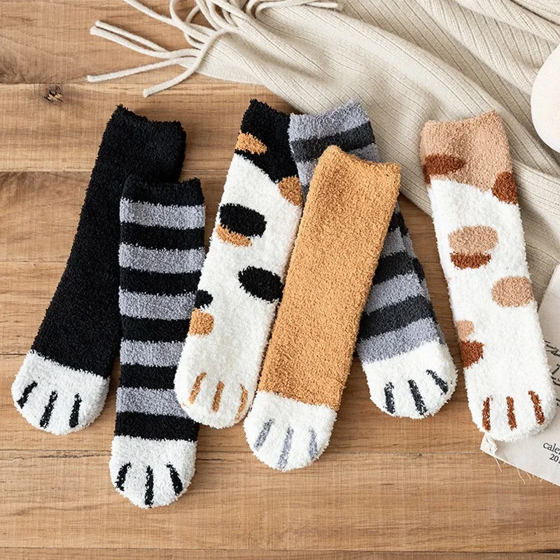 Winter Thick Coral Fleece Warm Socks Animal Cat Paw Cute Socks Girls Soft Floor Socks For Women
Winter Thick Coral Fleece Warm Socks Animal Cat Paw Cute Socks Girls Soft Floor Socks For Women