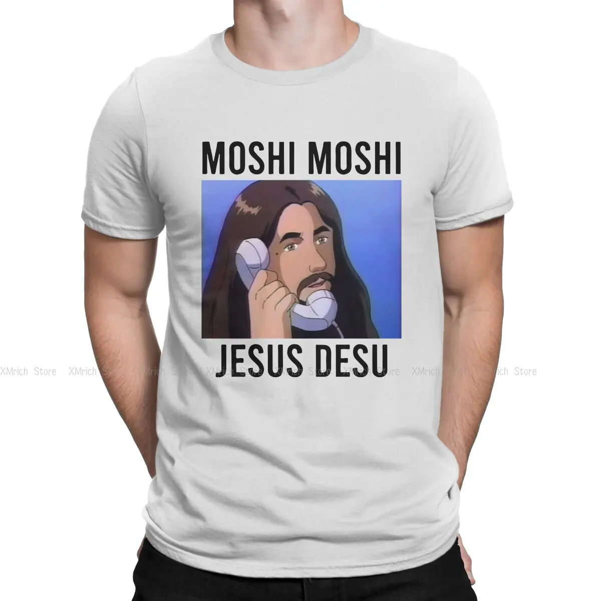Moshi Moshi Jesus Desu Man TShirt Case Distinctive T Shirt Original Streetwear New Trend
Moshi Moshi Jesus Desu Man TShirt Case Distinctive T Shirt Original Streetwear New Trend