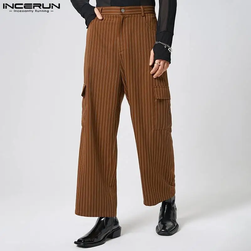 2023 Fashion Men Striped Pants Button Pockets Streetwear Loose Joggers Cargo Trousers Men Casual Straight Pants S-5XL INCERUN
2023 Fashion Men Striped Pants Button Pockets Streetwear Loose Joggers Cargo Trousers Men Casual Straight Pants S-5XL INCERUN