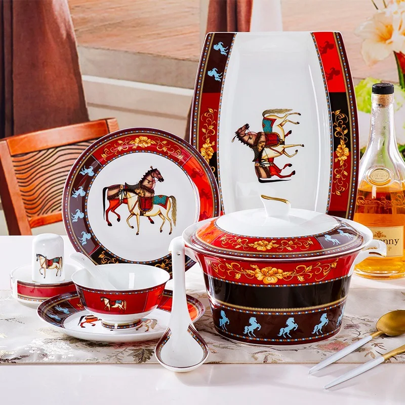 Ceramic tableware set Jingdezhen bone china dishes creative home gifts
Ceramic tableware set Jingdezhen bone china dishes creative home gifts