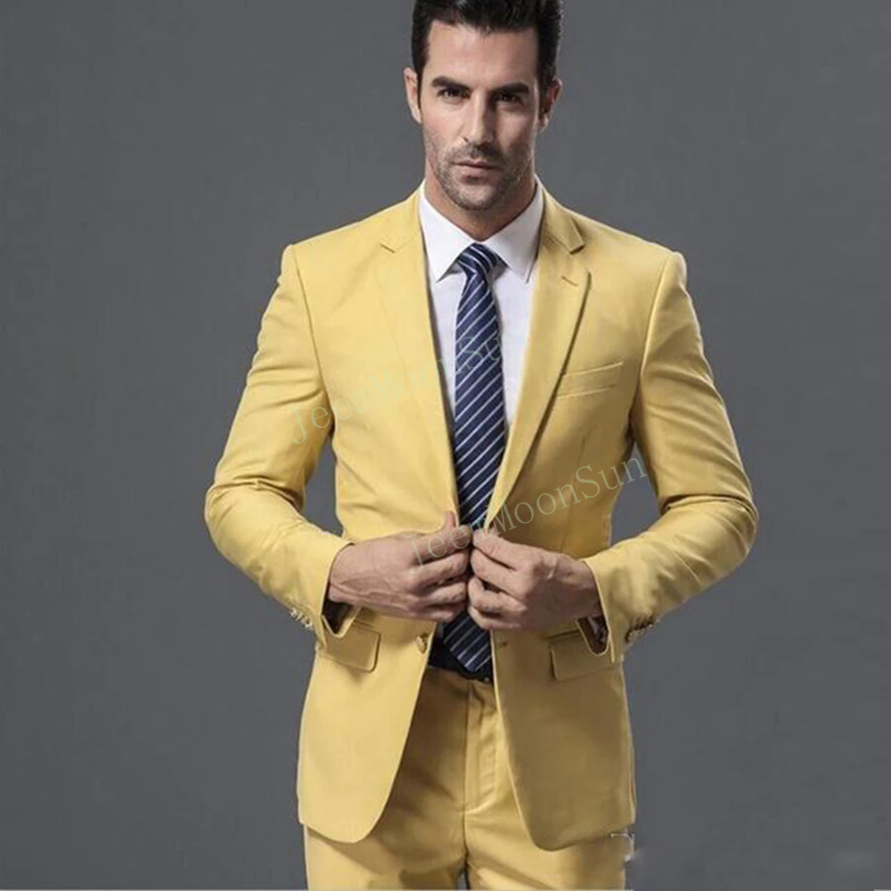 Yellow Slim Fit Formal Business Mens Sits Wedding Tuxedos Groom Wear 2 Pieces (Jacket+Pants) Bridegroom Suits Best Man Blazer
Yellow Slim Fit Formal Business Mens Sits Wedding Tuxedos Groom Wear 2 Pieces (Jacket+Pants) Bridegroom Suits Best Man Blazer