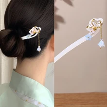 antiquities Hairpin Acetic Acid Plate Simple Tassel Step Shake Daily Hairpin Hanfu Accessories New Chinese Ancient Hairpin Girl