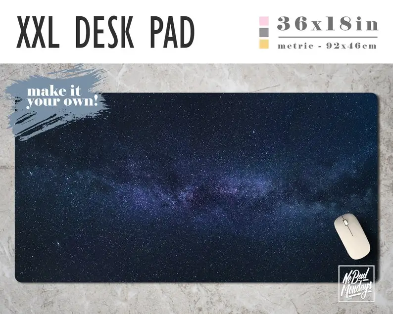 Deep Space Blue Print Extra Large Desk Pad, Desk blotter, Office decor with Available Custom Monogram - Extended Mouse Mat - 36x
Deep Space Blue Print Extra Large Desk Pad, Desk blotter, Office decor with Available Custom Monogram - Extended Mouse Mat - 36x
