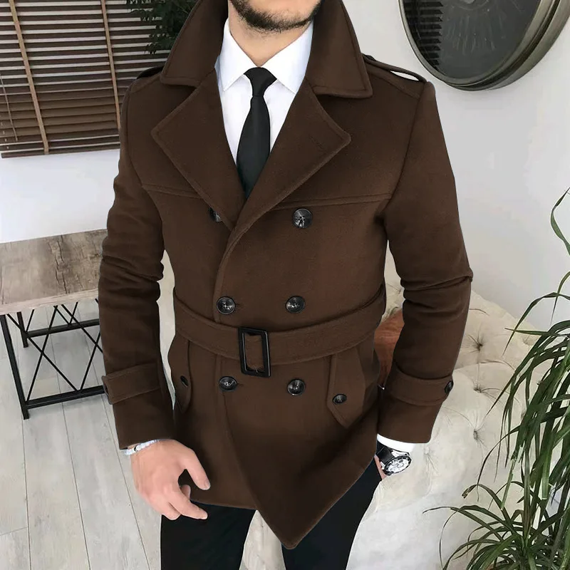 Casual Belt Trench Men's Coat Row Coat Button Men's Coat Jacket Trench Lapel Woolen Woolen With Autumn 2022 Double Business
Casual Belt Trench Men's Coat Row Coat Button Men's Coat Jacket Trench Lapel Woolen Woolen With Autumn 2022 Double Business