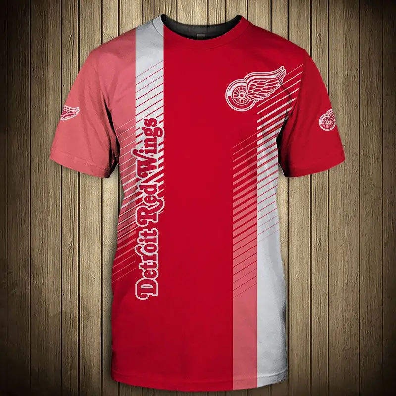 Detroit fashion casual men Red Wings t-shirt Stripe stitching design geometric graffiti print cool tops
Detroit fashion casual men Red Wings t-shirt Stripe stitching design geometric graffiti print cool tops