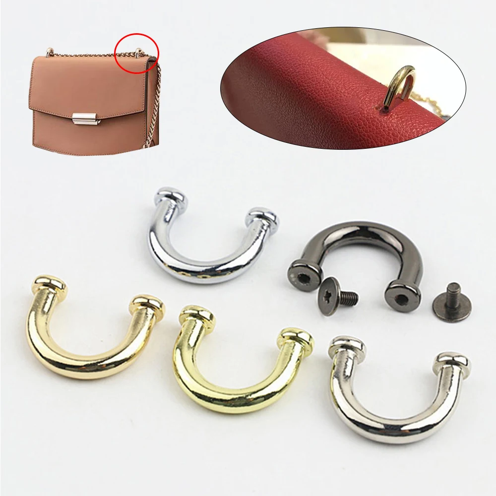 

1pcs Metal D-ring Bag Bag Connector Anchor Buckles Arch Bridge with Screws Hanger Hooks Bags Belts Strap Leather Crafts 2 Sizes