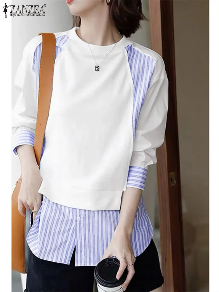 ZANZEA Fashion Women Spring Patchwork Blouse 2022 Long Sleeve Striped Shirt Work Blusas Chemise Casual O Neck Loose Tunic Tops
ZANZEA Fashion Women Spring Patchwork Blouse 2022 Long Sleeve Striped Shirt Work Blusas Chemise Casual O Neck Loose Tunic Tops