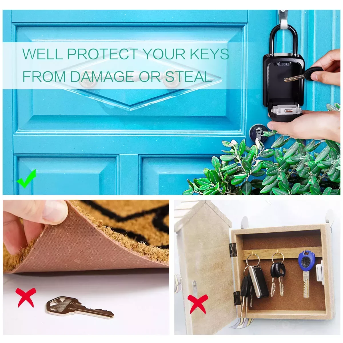 Key Lock Box Wall Mounted Key Safe Box Weatherproof 4 Digit Combination Key Storage Lock Box Indoor Outdoor Key Holder
Key Lock Box Wall Mounted Key Safe Box Weatherproof 4 Digit Combination Key Storage Lock Box Indoor Outdoor Key Holder