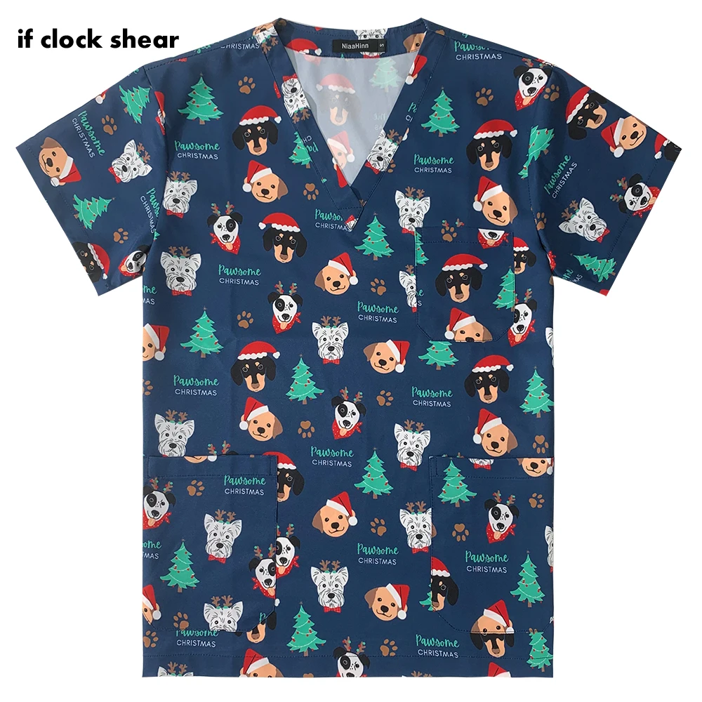 New Animal Christmas Print Scrub Tops Nurse Uniform Scrub Uniform Short Sleeve V-neck Working Uniform Doctor Scrubs Blouse Shirt
New Animal Christmas Print Scrub Tops Nurse Uniform Scrub Uniform Short Sleeve V-neck Working Uniform Doctor Scrubs Blouse Shirt