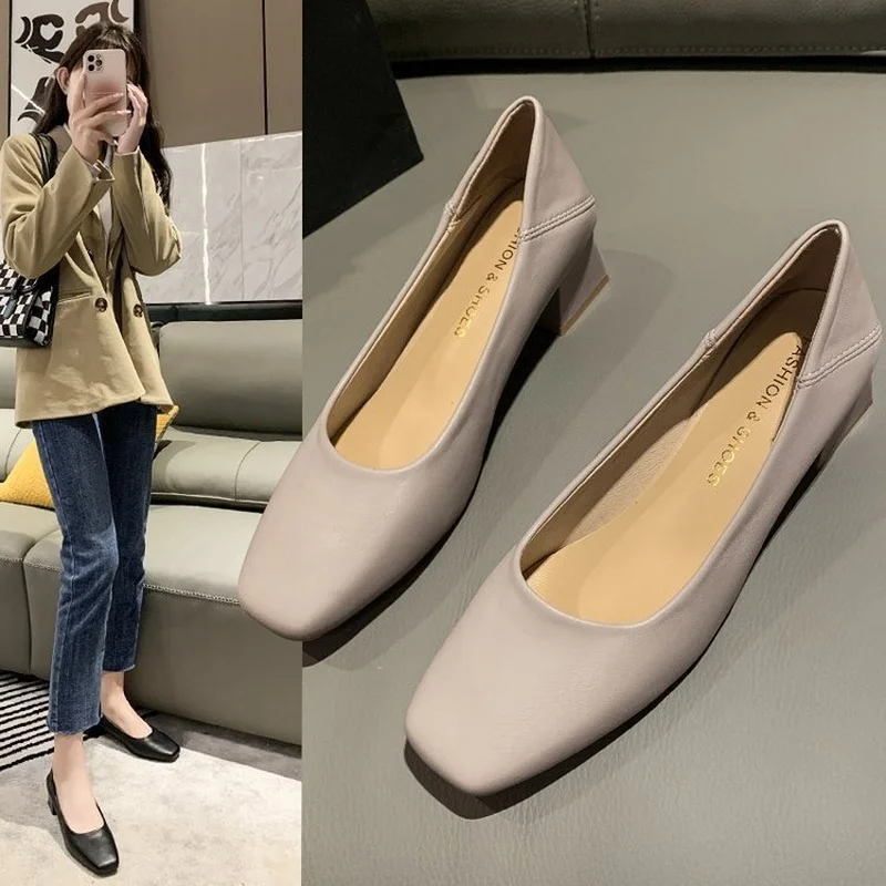 2022 Spring New Two-wear Single Shoes Women's Shoes Mid-heel Chunky Heels Square-toed Grandma Shoes Shallow Mouth Work Shoes 
2022 Spring New Two-wear Single Shoes Women's Shoes Mid-heel Chunky Heels Square-toed Grandma Shoes Shallow Mouth Work Shoes