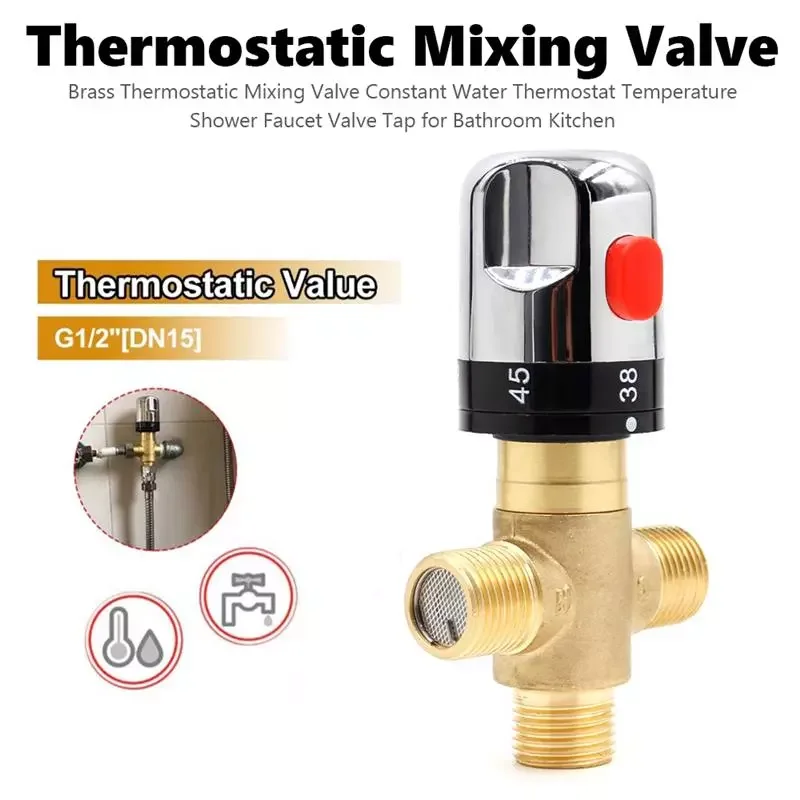 NEW Thermostatic Mixing Valve Constant Water Thermostat Temperature Shower Faucet Valve Tap for Bathroom Kitchen
NEW Thermostatic Mixing Valve Constant Water Thermostat Temperature Shower Faucet Valve Tap for Bathroom Kitchen