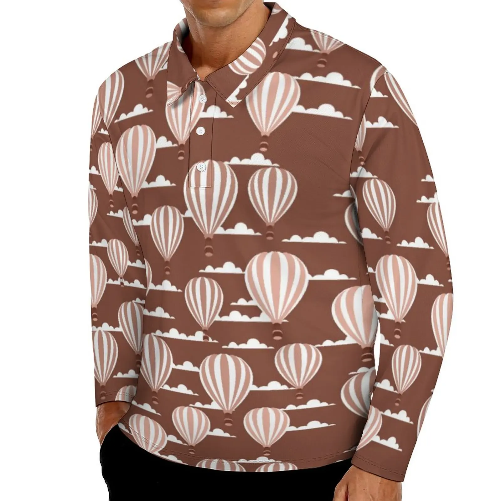 Футболка-поло мужская с принтом в виде воздушных шаров, стильная рубашка с длинным рукавом, Графический Топ, повседневная одежда, большие ра... 
Футболка-поло мужская с принтом в виде воздушных шаров, стильная рубашка с длинным рукавом, Графический Топ, повседневная одежда, большие ра...