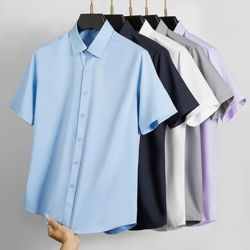 Business Casual Modal Short-sleeved Shirt Men's Thin High-end Formal Dress Solid Color Classic Half-sleeved Shirt Male
Business Casual Modal Short-sleeved Shirt Men's Thin High-end Formal Dress Solid Color Classic Half-sleeved Shirt Male