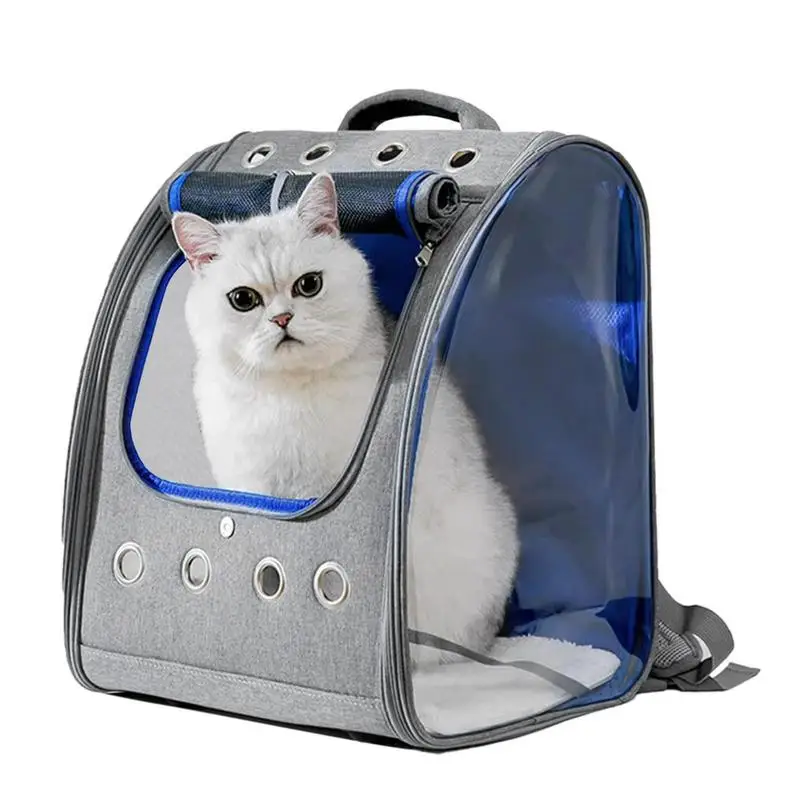 

Pet Carrier Dog Carrier Backpacks Pet Outing Bag With 8 Hole Ventilation Carry Handle Transparent Cabin For Cat And Dog Carrying