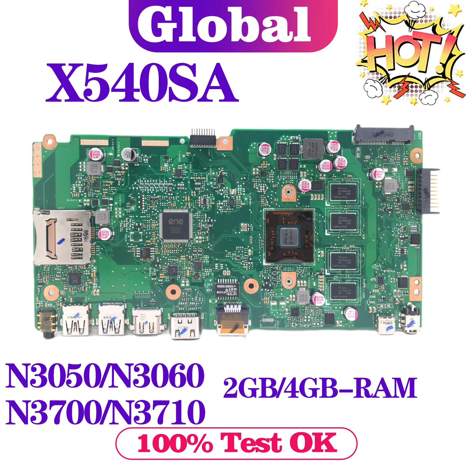 Материнская плата для ноутбука VivoBook X540SA X540SAA F540SA A540SA R540SA NB-D540SA материнская N3050 N3060