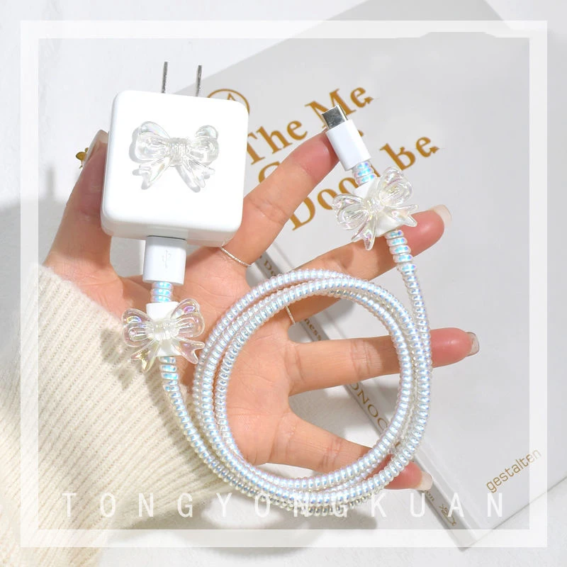 Cute Bow Transparent Phone Cable Protector Set Spiral Cable Winder Clip for Apple HUAWEI Samsung Charger Data Line Earphone Rope
Cute Bow Transparent Phone Cable Protector Set Spiral Cable Winder Clip for Apple HUAWEI Samsung Charger Data Line Earphone Rope