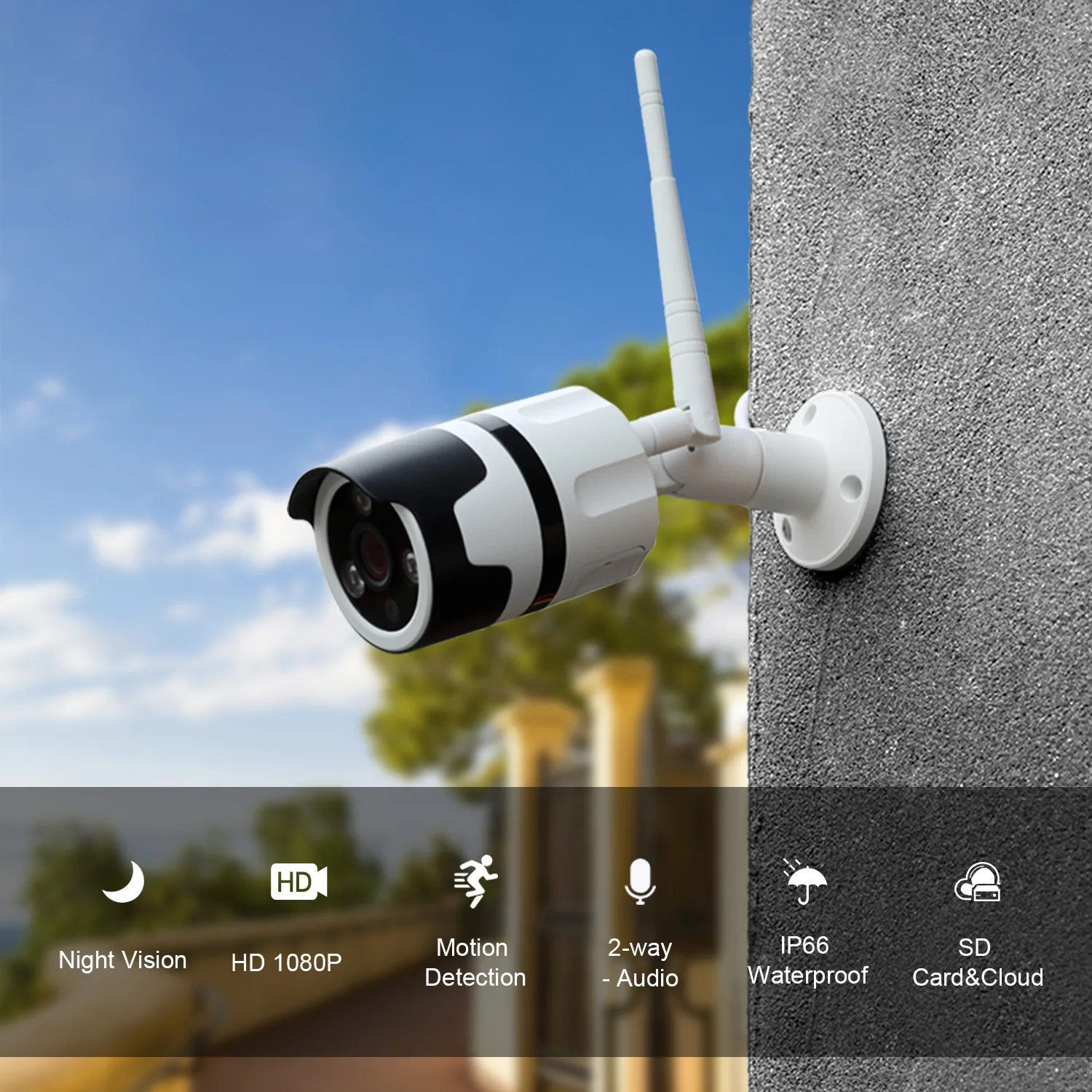 ieGeek Outdoor 1080P Wifi Surveillance IP Camera with 1/2.9'' Color CMOS Sensor, Dual-way Voice 3.6mm Lens Security Camera
ieGeek Outdoor 1080P Wifi Surveillance IP Camera with 1/2.9'' Color CMOS Sensor, Dual-way Voice 3.6mm Lens Security Camera