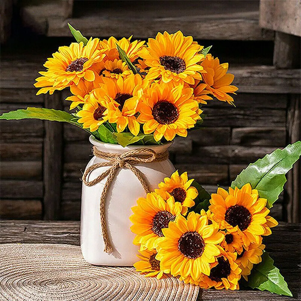 7 Heads Artificial Sunflower Flowers Bouquet Silks Flowers For Home Bridal Wedding Car Party Festival Gifts DIY Vase Decor
7 Heads Artificial Sunflower Flowers Bouquet Silks Flowers For Home Bridal Wedding Car Party Festival Gifts DIY Vase Decor