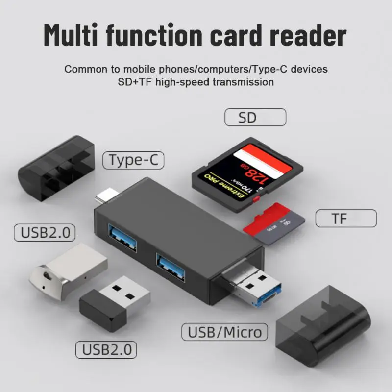 

7 In 1 SD/TF Card Reader Adapter SDHC MMC USB SD Memory T-Flash M2 MS Duo USB 2.0 4 Slot Memory Card Readers Adapter Support