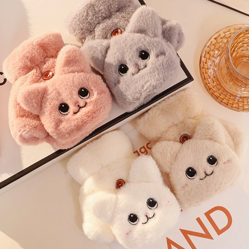 Cute Rabbit Fur Knit Mittens Plush Fingerless Gloves Flip Half Finger Driving Glove Winter Soft Warm Thick Gloves for Women Girl
Cute Rabbit Fur Knit Mittens Plush Fingerless Gloves Flip Half Finger Driving Glove Winter Soft Warm Thick Gloves for Women Girl